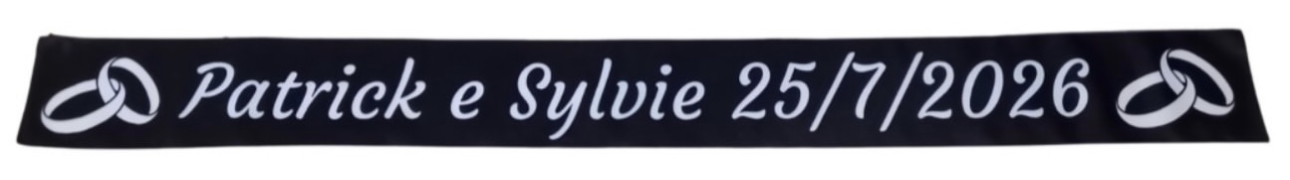 SCIARPE RASO PERSONALIZZATE PATRICK E SYLVIE NERA SCIARPE RASO PERSONALIZZATE PATRICK E SYLVIE